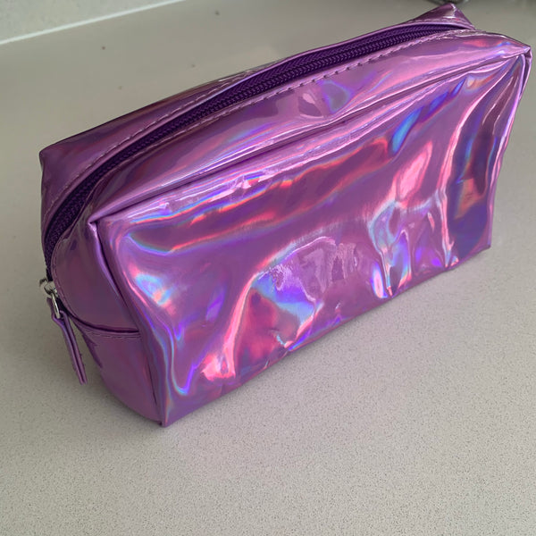 Spill-Proof Makeup Pouch · Transparent Pencil Case · Pretty Sparkly Pencil Case School/Cosmetic Organizer Holographic · Lilac · EzPacking