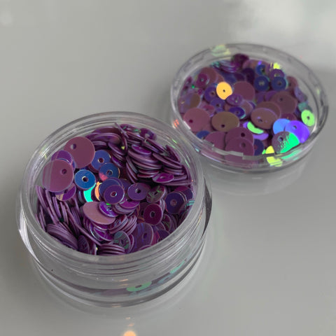 Purple glow sequins