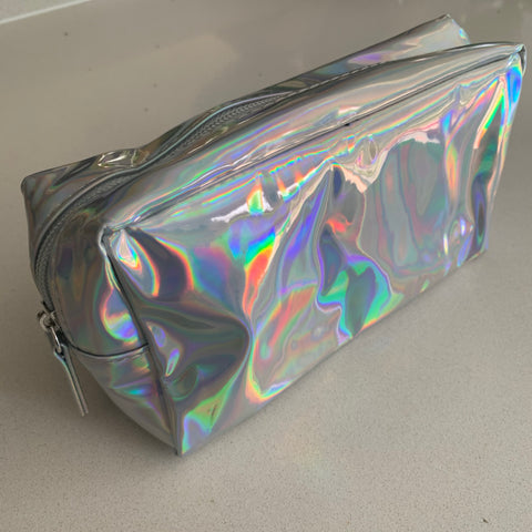 Spill-Proof Makeup Pouch · Transparent Pencil Case · Pretty Sparkly Pencil Case School/Cosmetic Organizer Holographic · Lilac · EzPacking